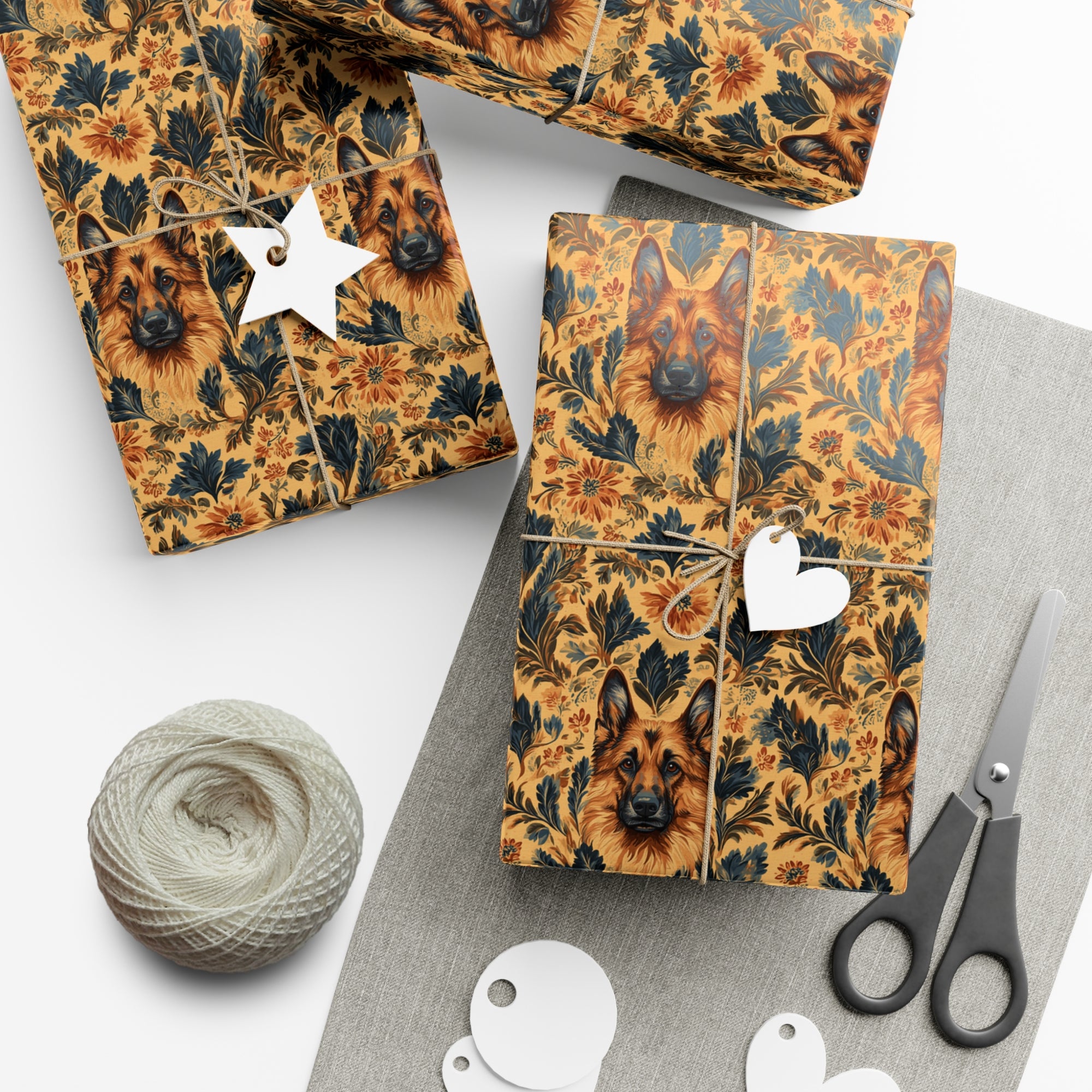 Autumnal German Shepherd Glamour Gift Wrap Papers