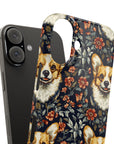 Floofy Corgi Blossom Blast Slim Phone Cases