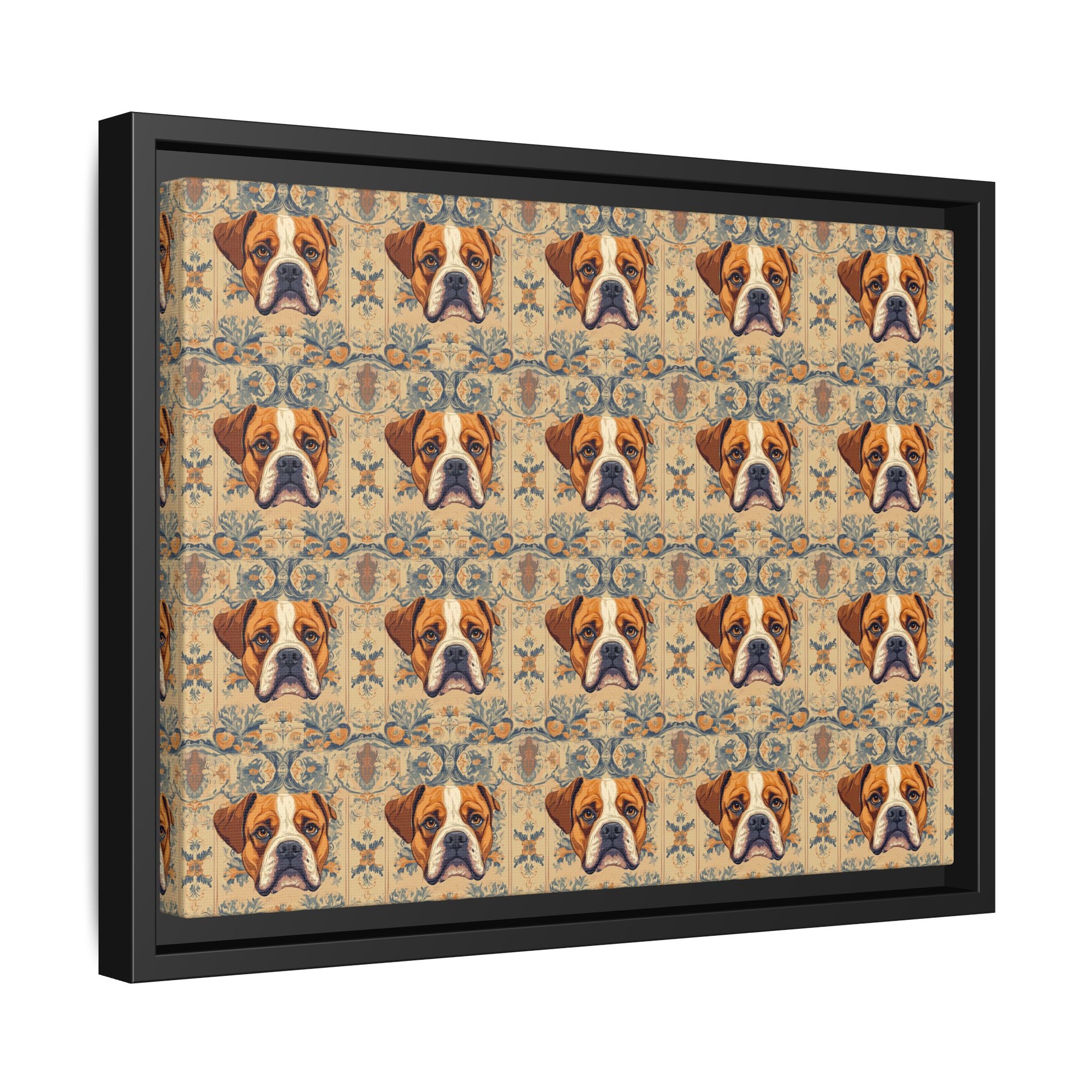 Bowtie Boxer Bliss Matte Canvas, Framed