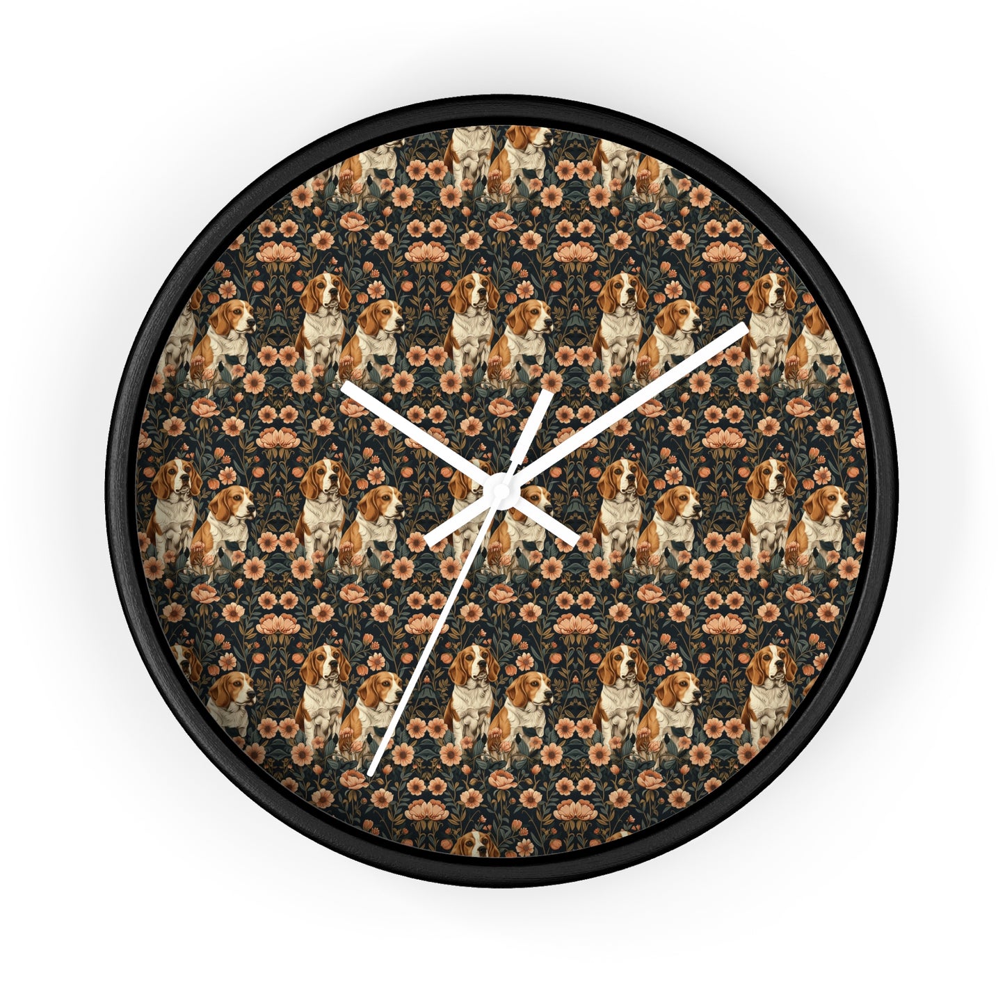 Beagle Blossom Bonanza Wall Clock