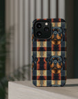 Pawsome Rottweiler Royalty Plaid Magnetic Tough Cases