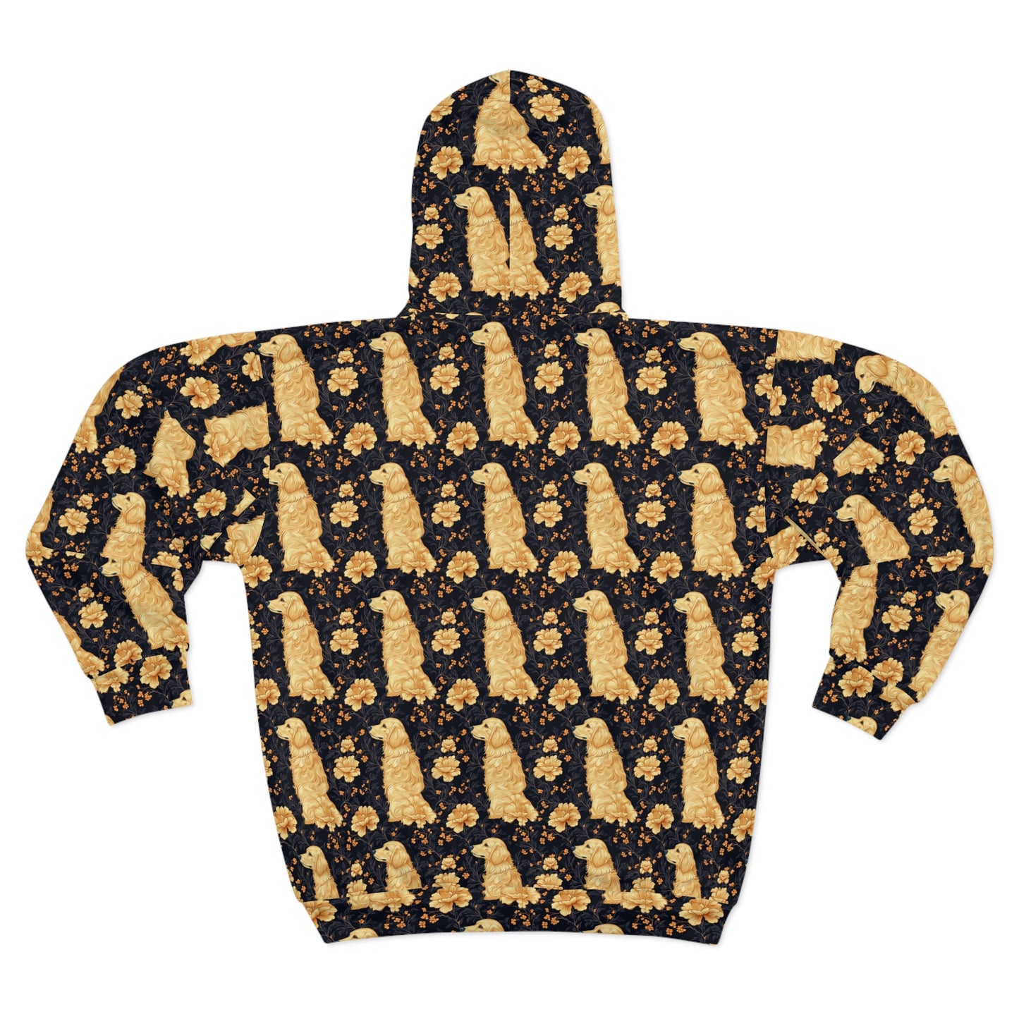 Golden Paws Floral Frenchie Unisex Zip Hoodie