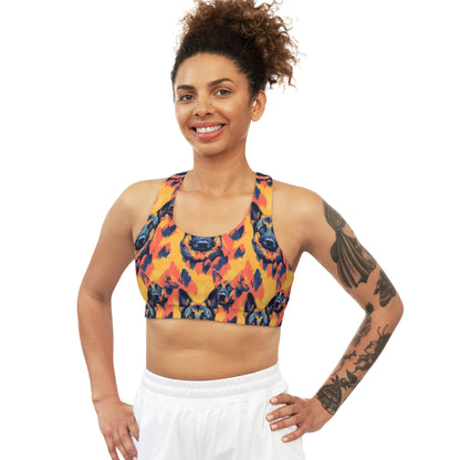 Impressionistic German Shepherds Seamless Sports Bra