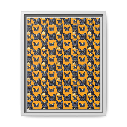 Frenchie Pawsitively Pawsome Peek-a-Boo Perfection Matte Canvas, Framed