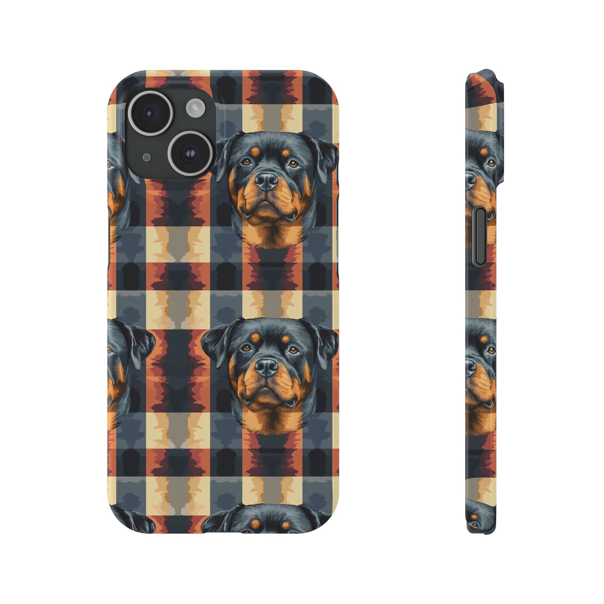 Pawsome Rottweiler Royalty Plaid Slim Phone Cases