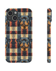 Pawsome Rottweiler Royalty Plaid Slim Phone Cases