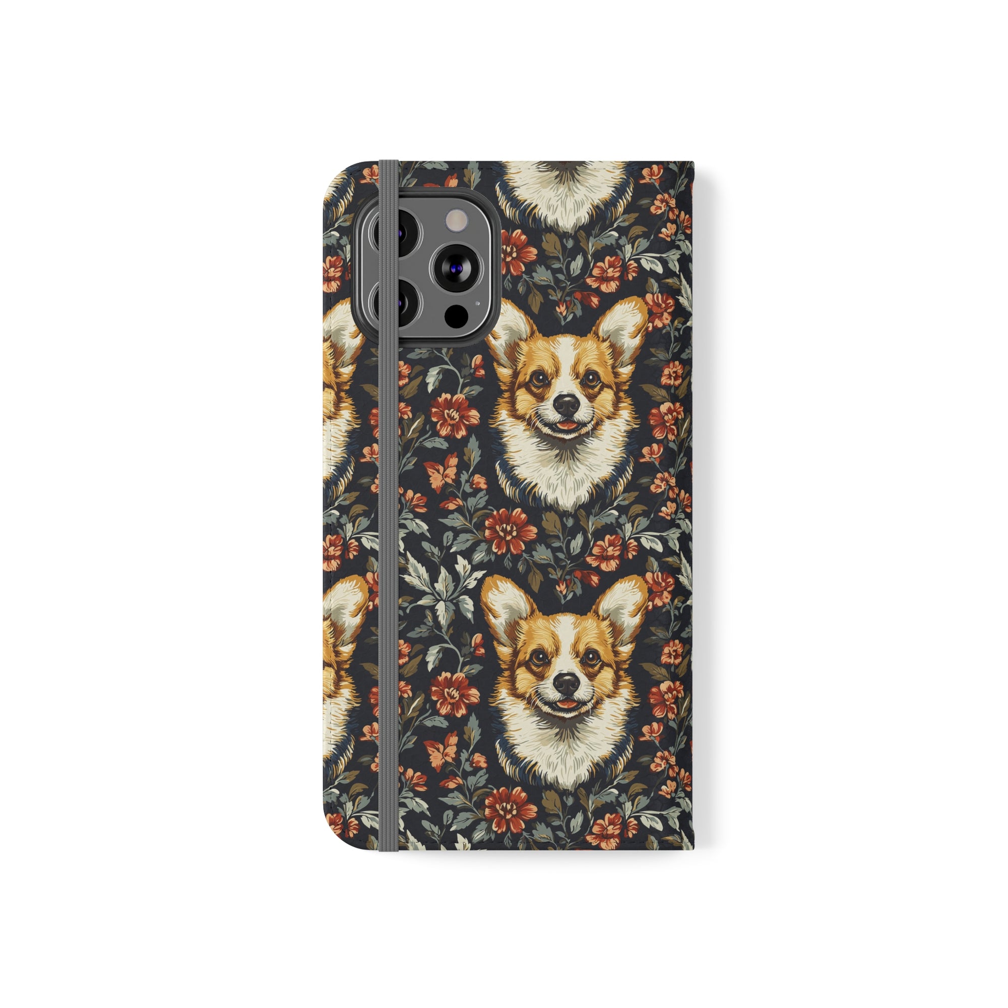 Floofy Corgi Blossom Blast Flip Cases