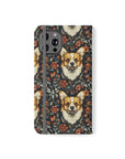 Floofy Corgi Blossom Blast Flip Cases