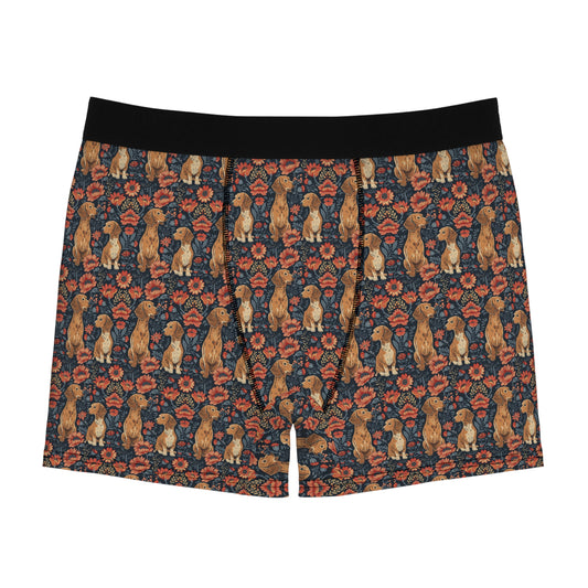 Floral Pawsome Dachsund Delight Men's Boxer Briefs