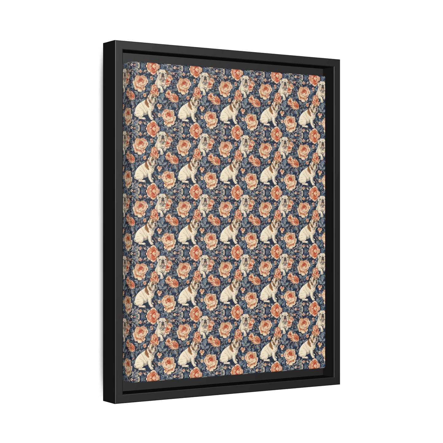 Blooming Bulldog Beauty Matte Canvas, Framed