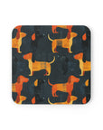 Dapper Dachshund Noir Glow Cork Back Coaster