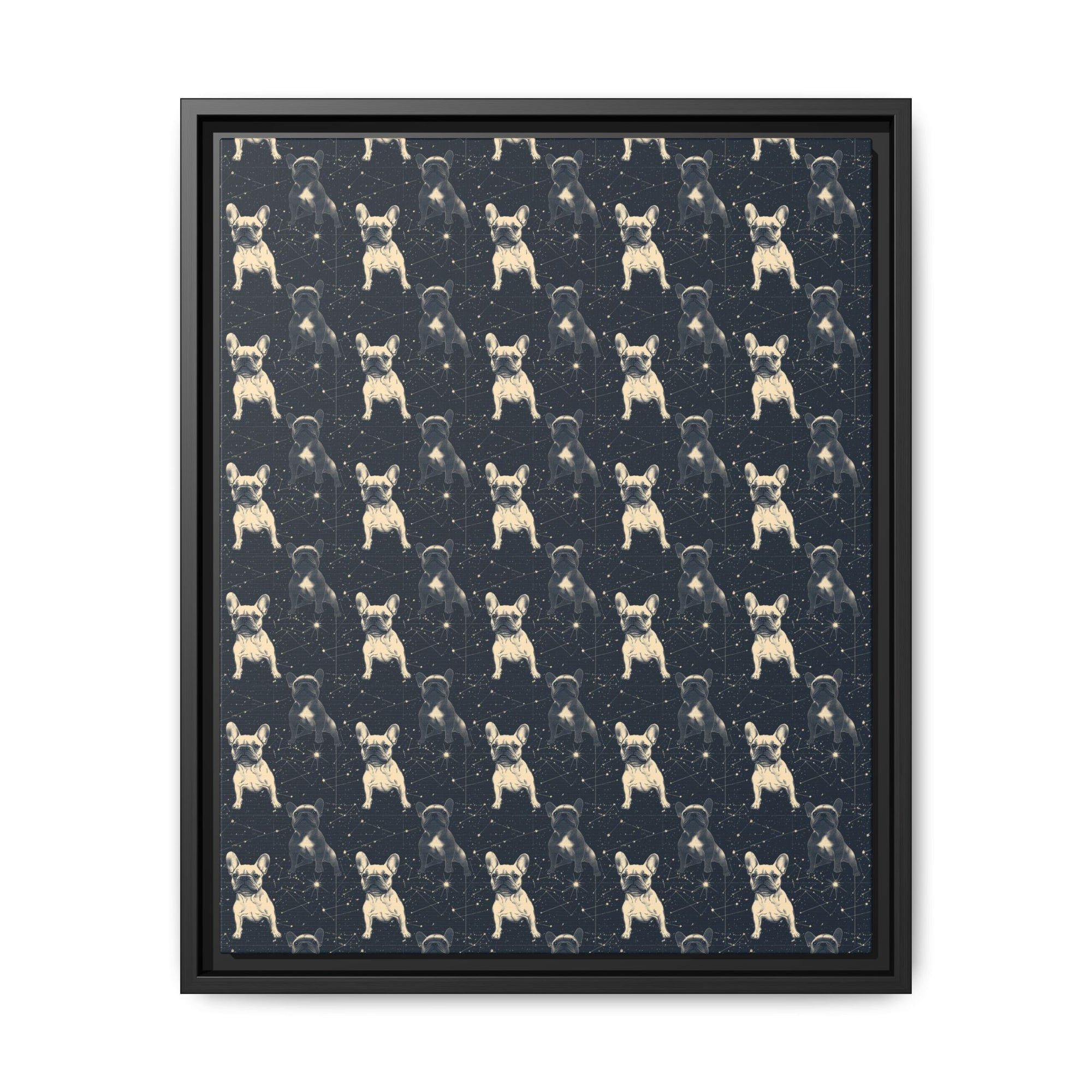 Frenchie Celestial Soar Matte Canvas, Framed