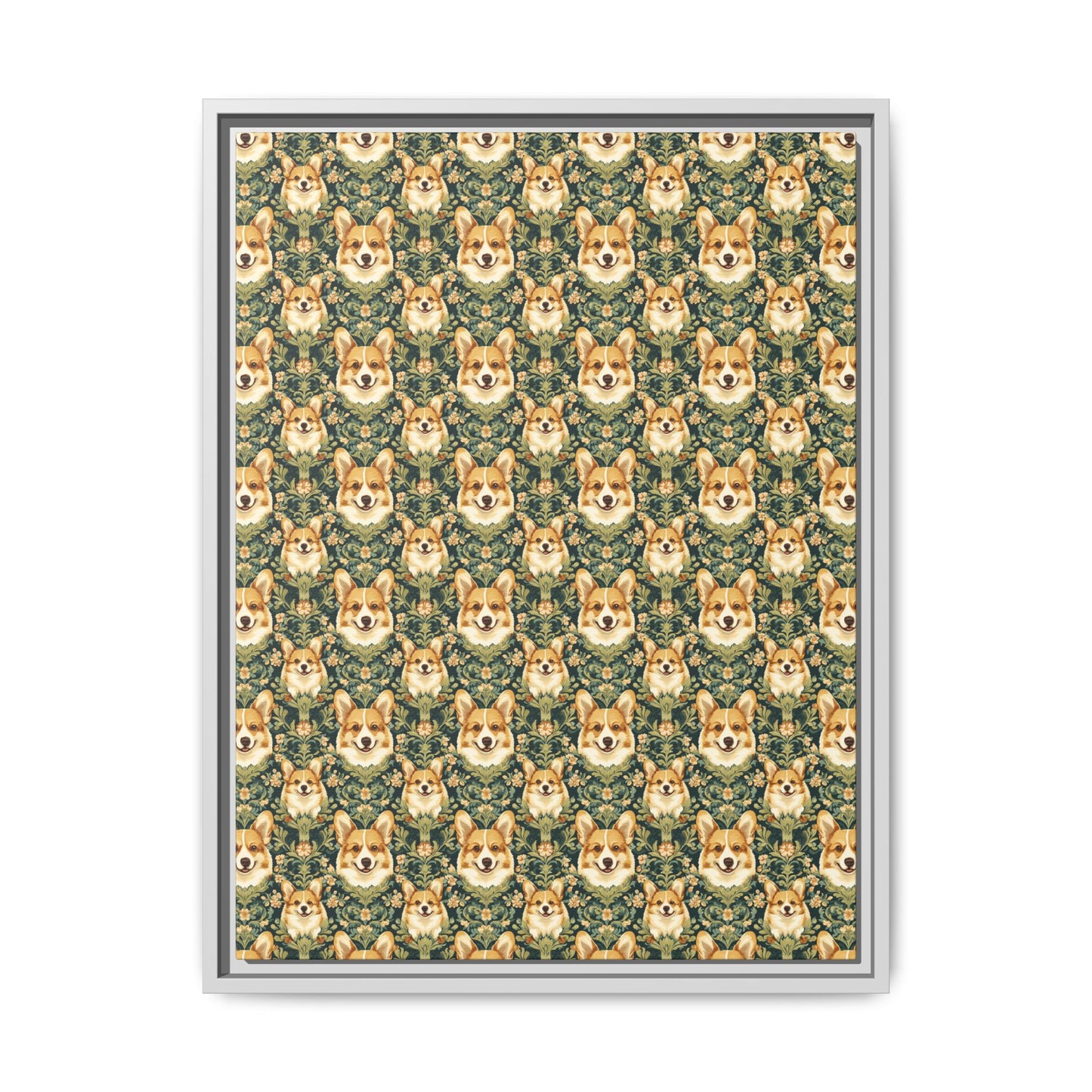 Corgi Charmz Matte Canvas, Framed