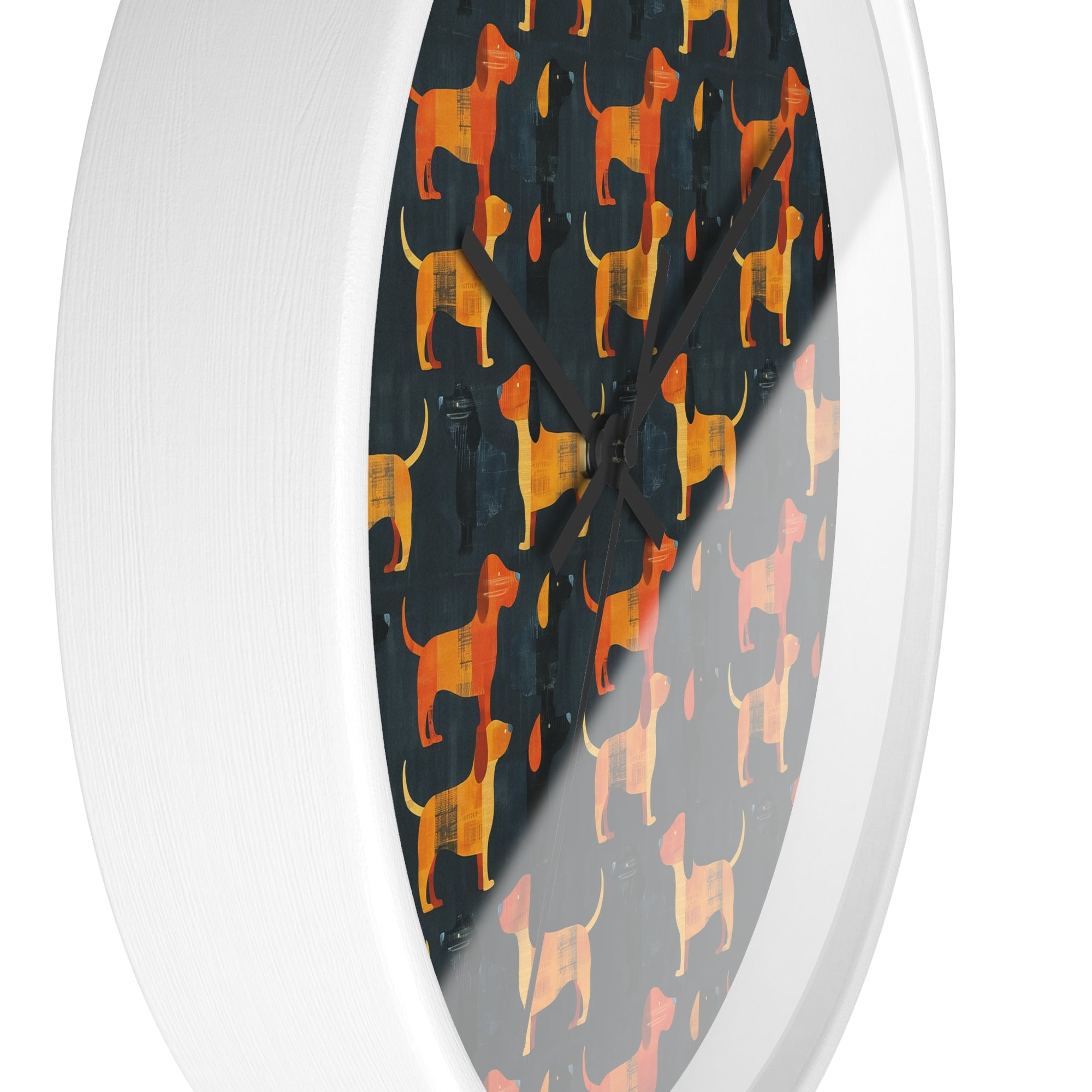 Dapper Dachshund Noir Glow Wall Clock