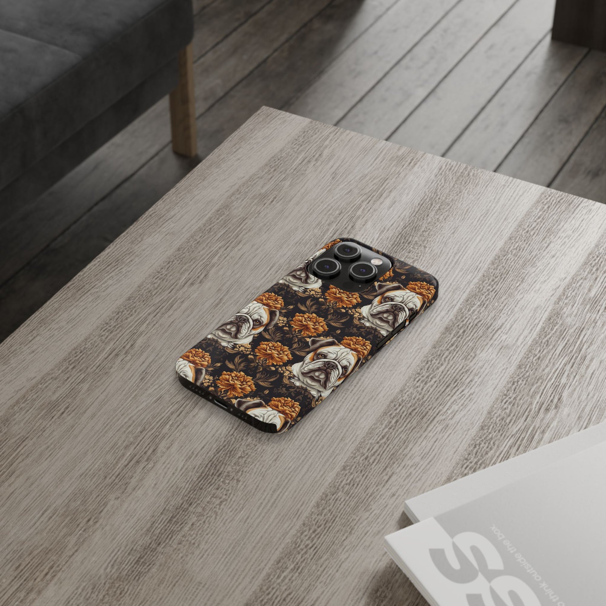 Bloomingly Bulldogistic Bouquet Slim Phone Cases