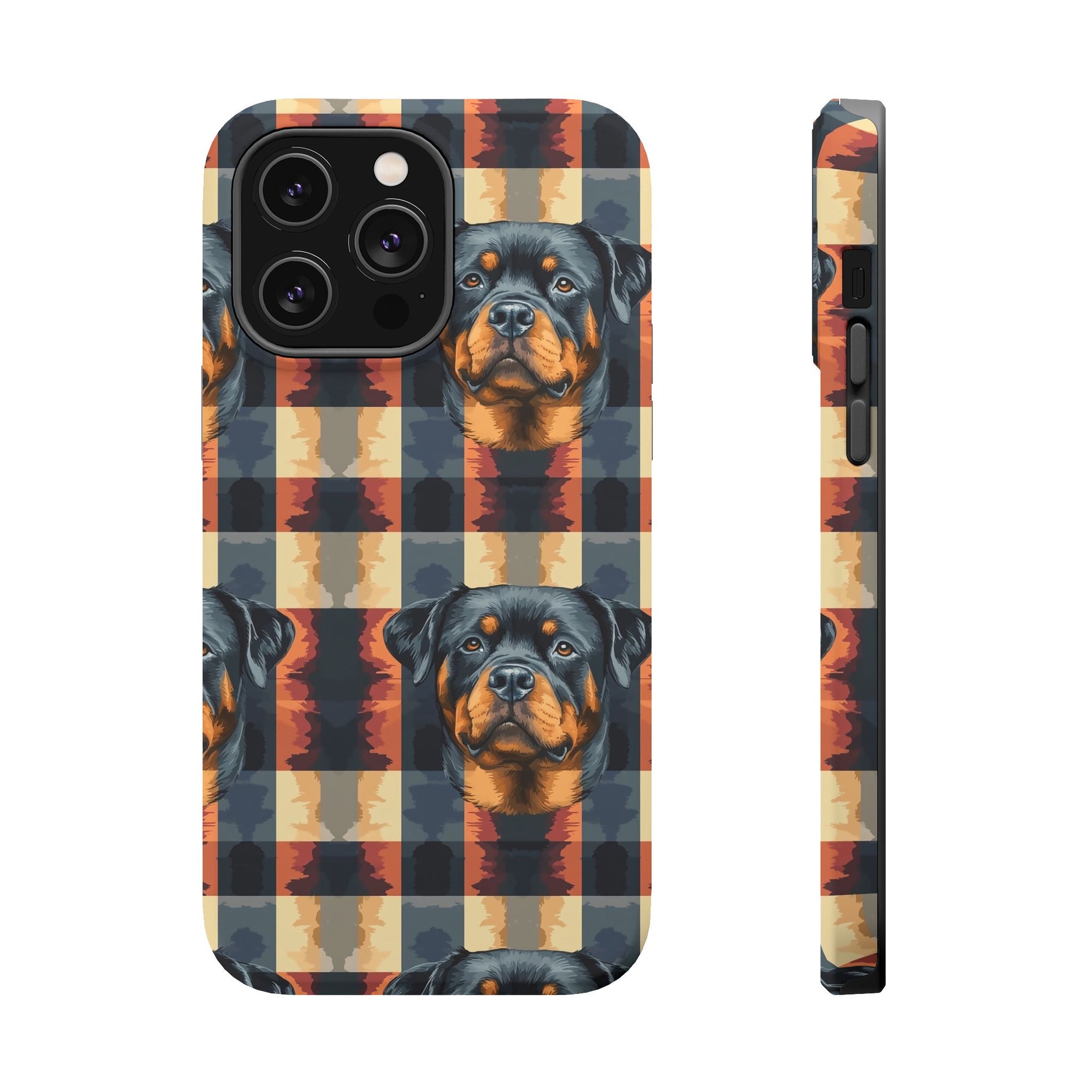 Pawsome Rottweiler Royalty Plaid Magnetic Tough Cases