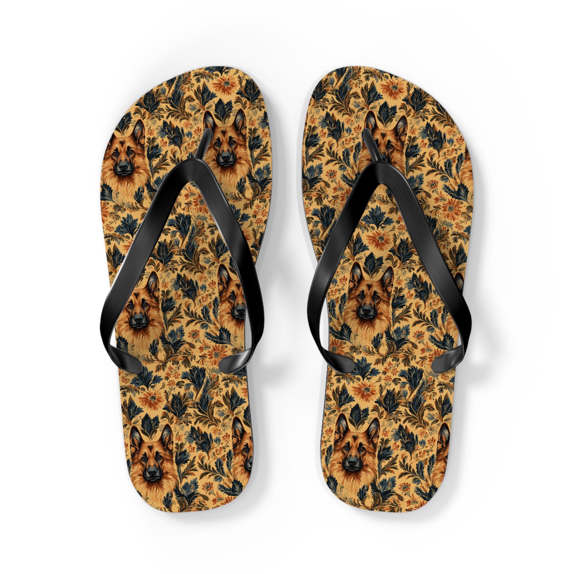 Autumnal German Shepherd Glamour Flip Flops