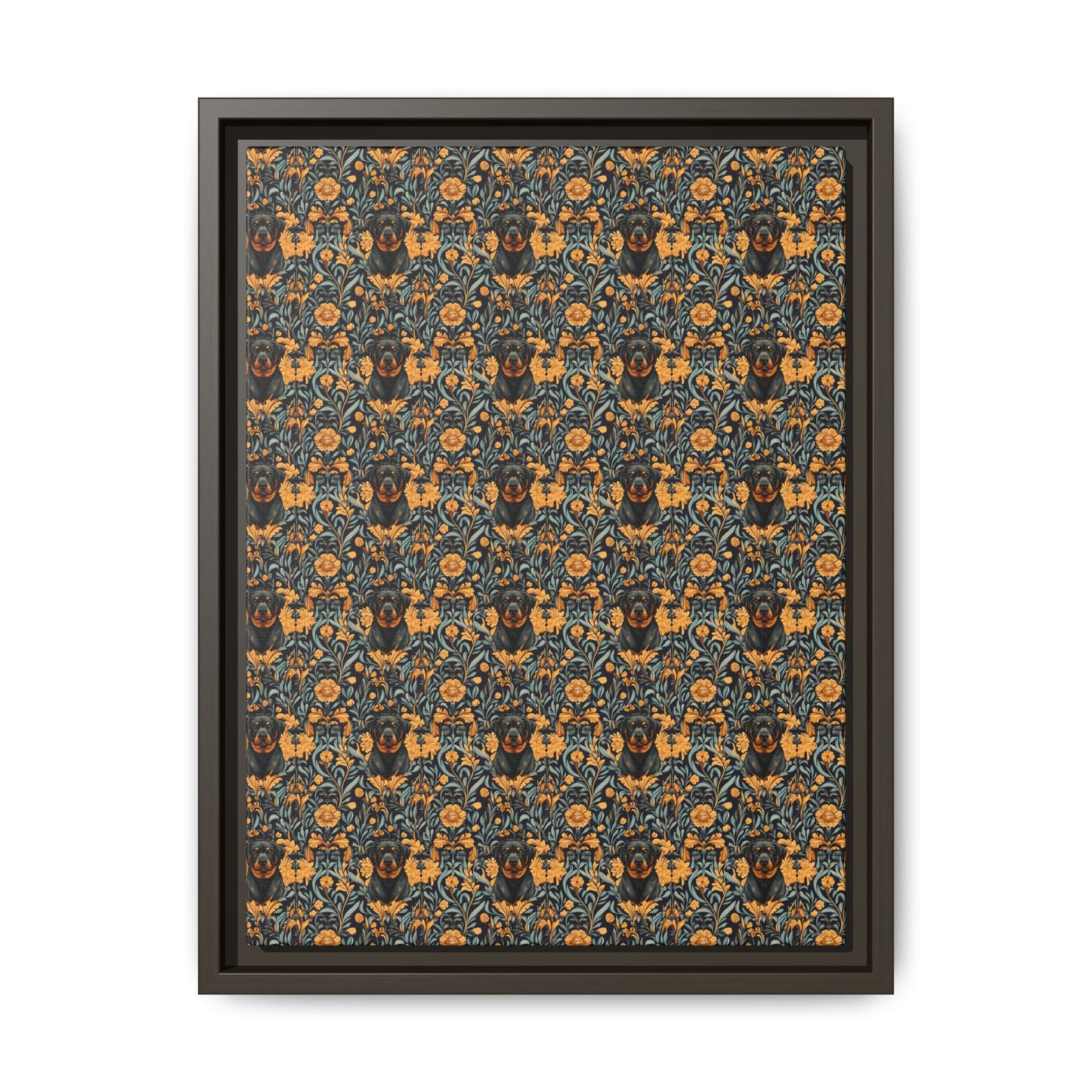 Ruffle Rottie Glamourific Matte Canvas, Framed