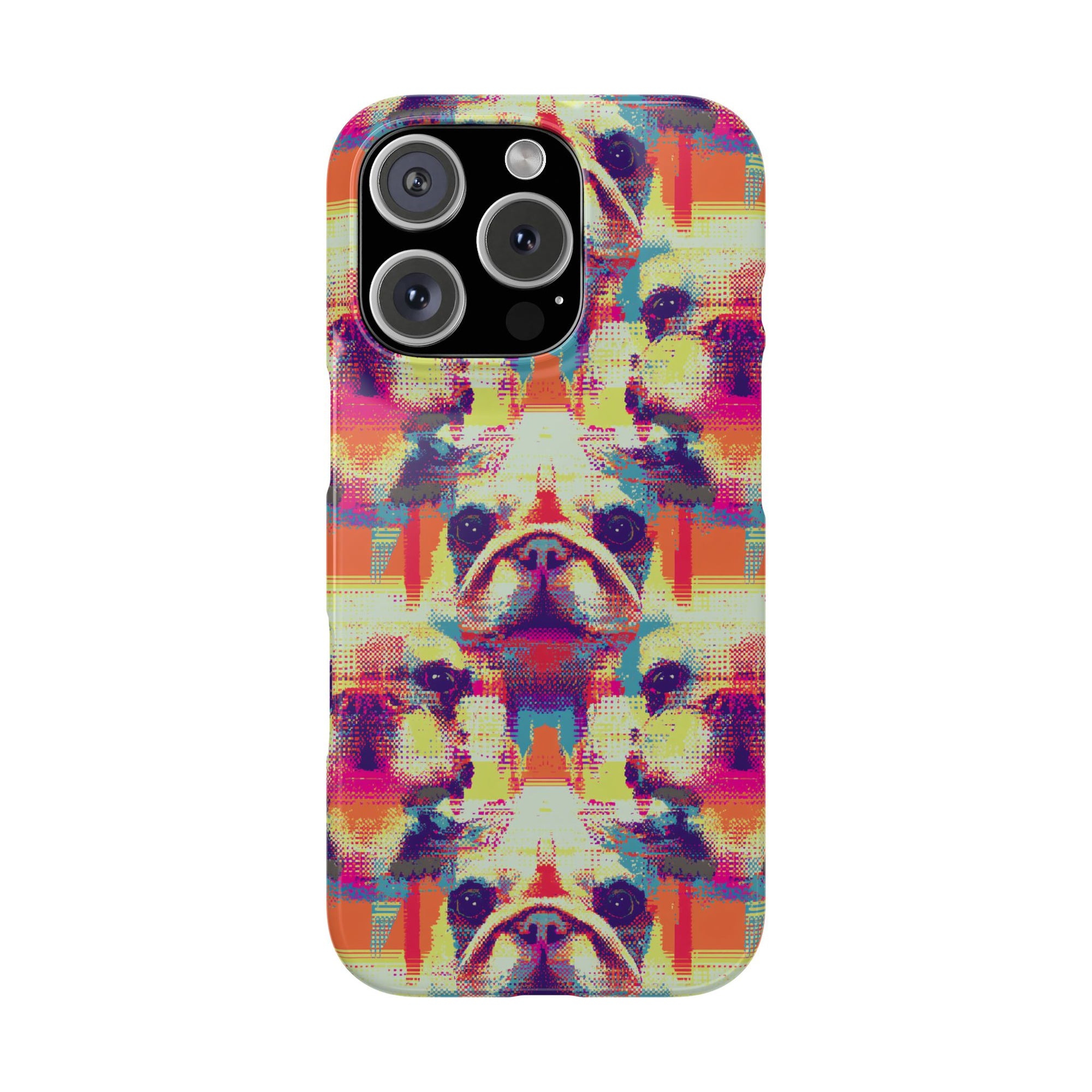 Glitchy Bulldog Blitz Slim Phone Cases