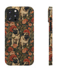 Blooming Pug Paradise Slim Phone Cases