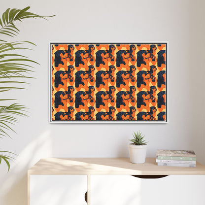 Rottweiler Chic Pawsitivity Matte Canvas, Framed