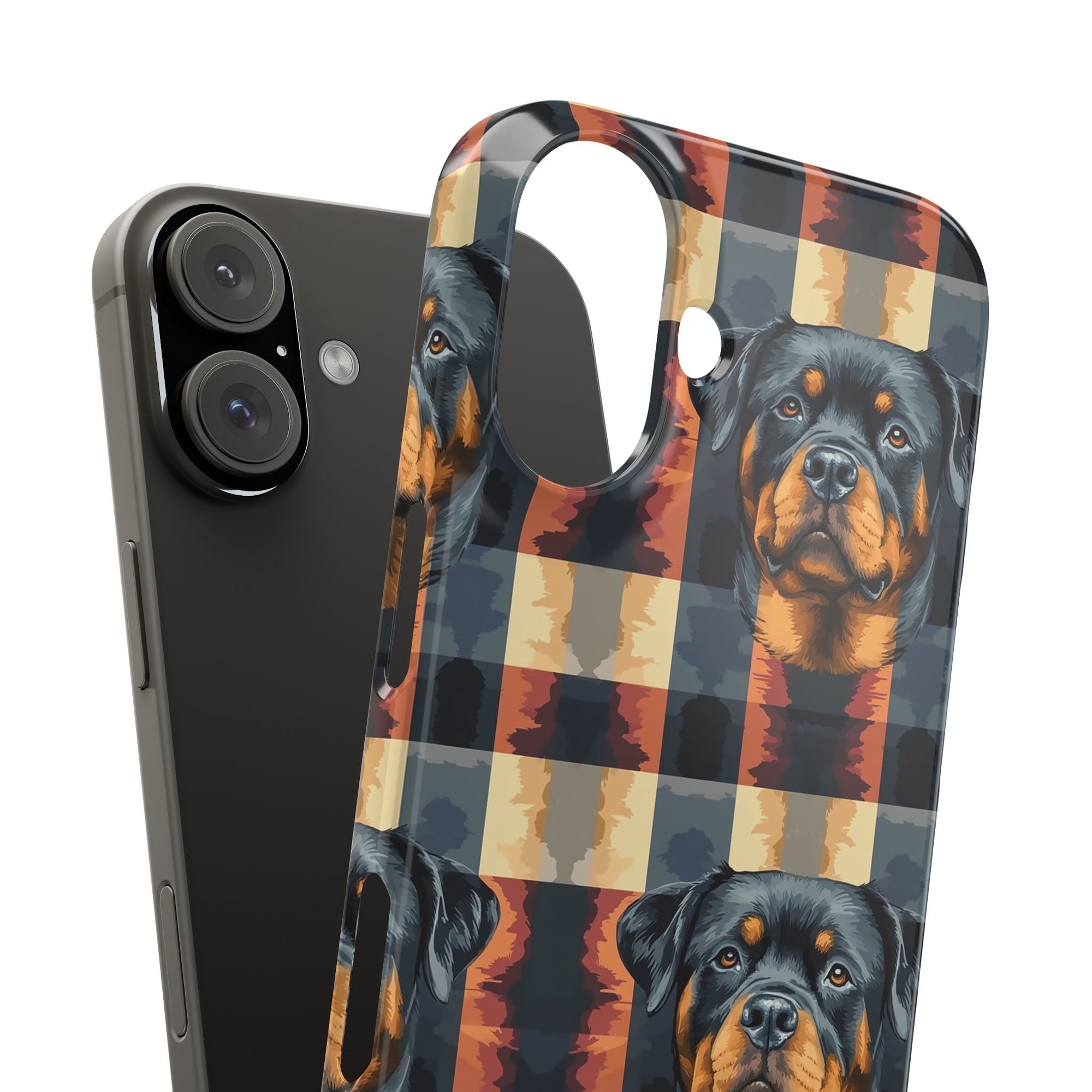 Pawsome Rottweiler Royalty Plaid Slim Phone Cases