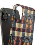 Pawsome Rottweiler Royalty Plaid Slim Phone Cases