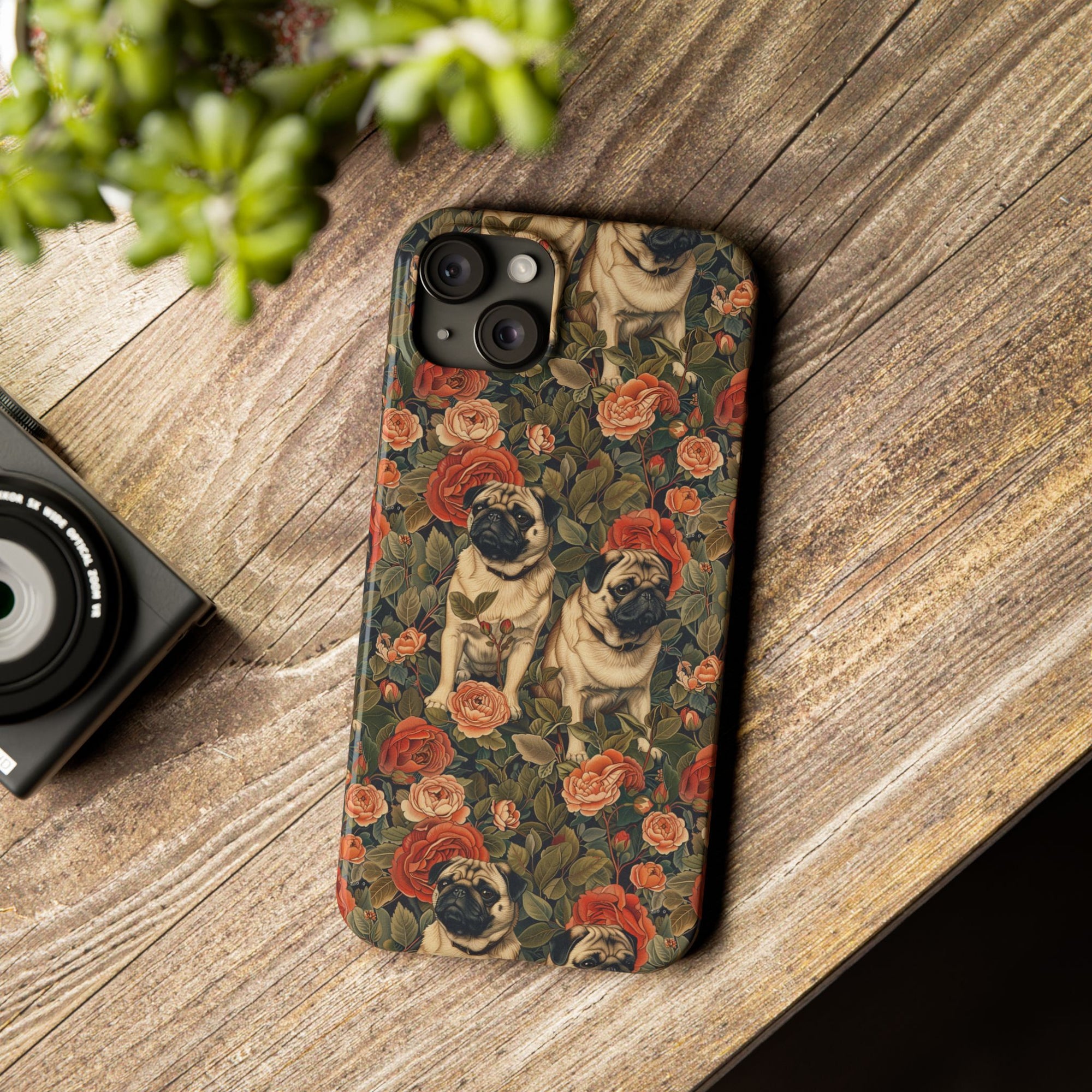 Blooming Pug Paradise Slim Phone Cases