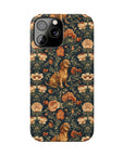 Dazzling Dachsund Blossoms & Foliage Slim Phone Cases