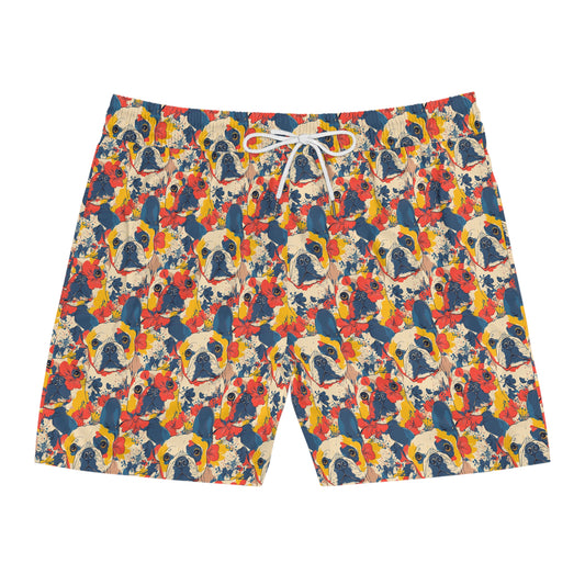 Bloom Pup Frenchietastic Splatter Men's Mid-Length Swim Shorts