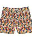 Bloom Pup Frenchietastic Splatter Men's Mid-Length Swim Shorts