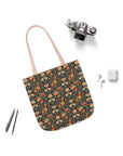 Dazzling Dachsund Blossoms & Foliage Canvas Tote Bag