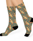 Blooming Goldie Glam Cushioned Crew Socks