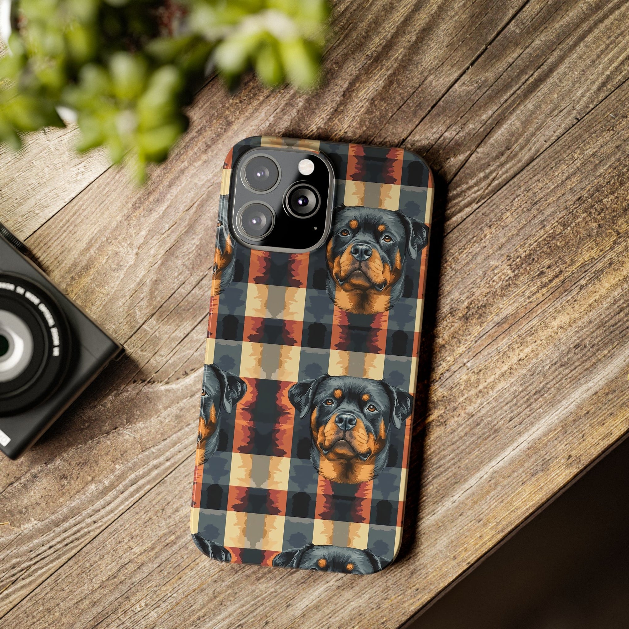 Pawsome Rottweiler Royalty Plaid Slim Phone Cases