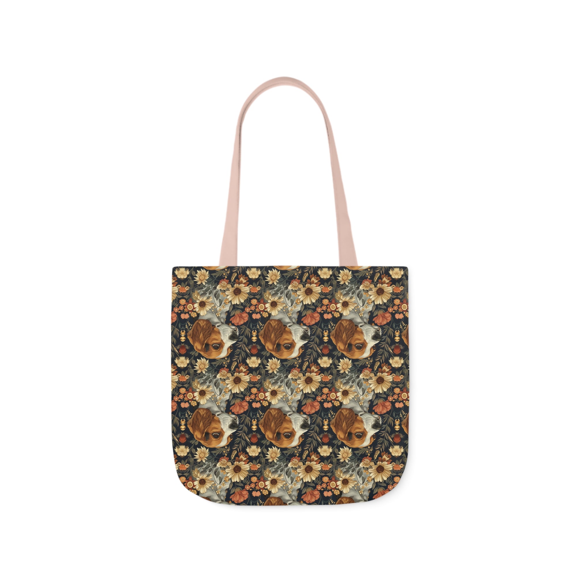 Beagle Blossoms Canvas Tote Bag