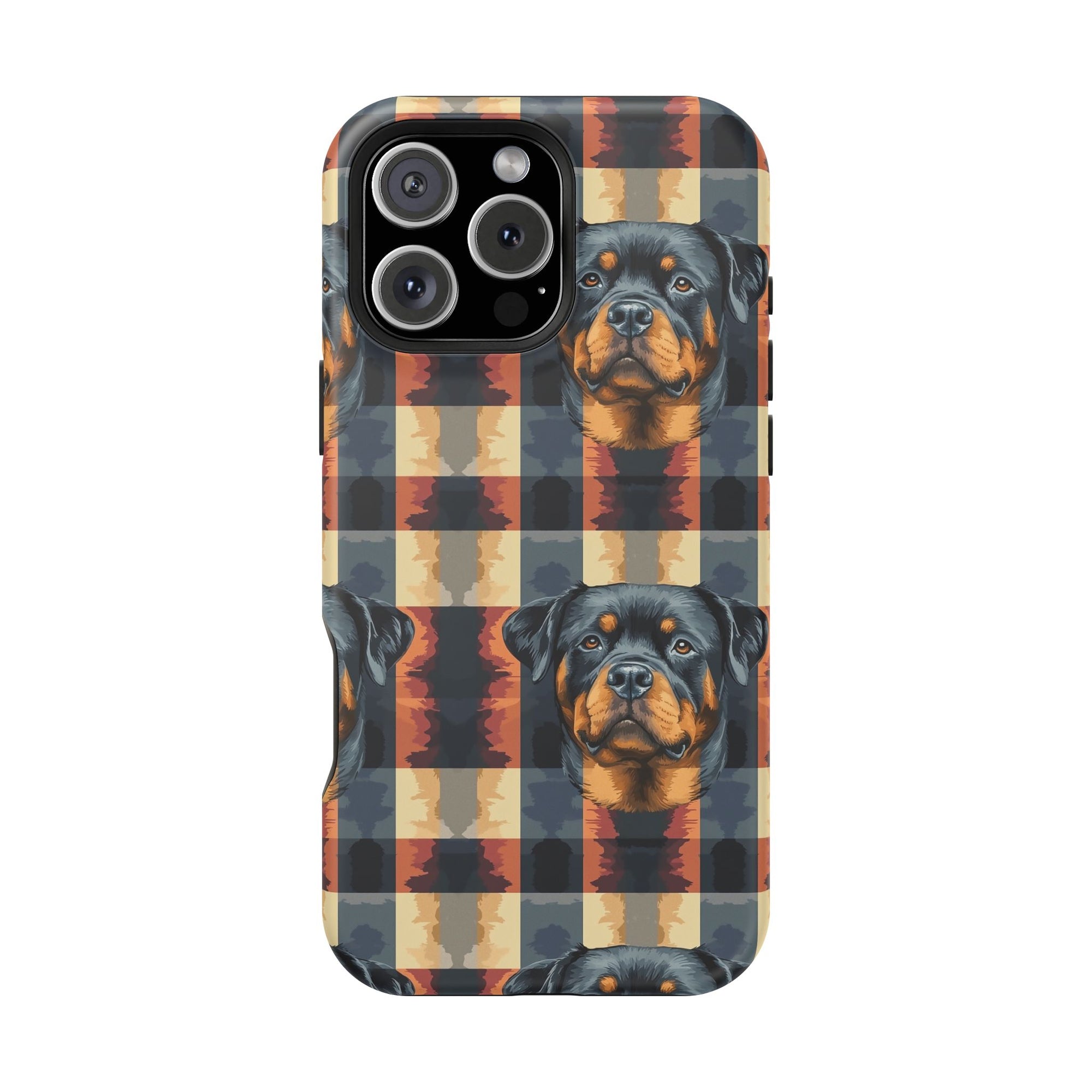 Pawsome Rottweiler Royalty Plaid Magnetic Tough Cases