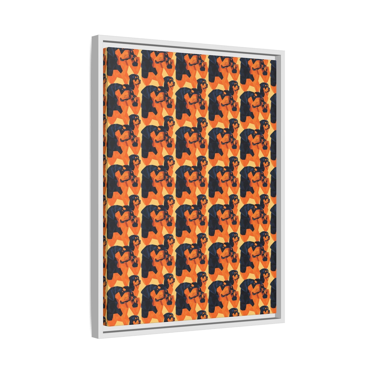 Rottweiler Chic Pawsitivity Matte Canvas, Framed