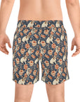 Blooming Bulldog Beauty Men's Mid-Length Swim Shorts