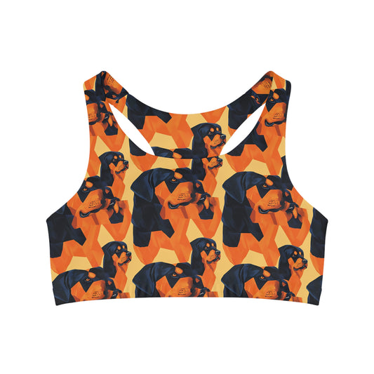 Rottweiler Chic Pawsitivity Seamless Sports Bra