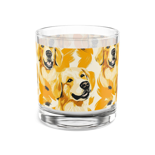 Golden Glitz 'n Glamour Woofwear Rocks Glass