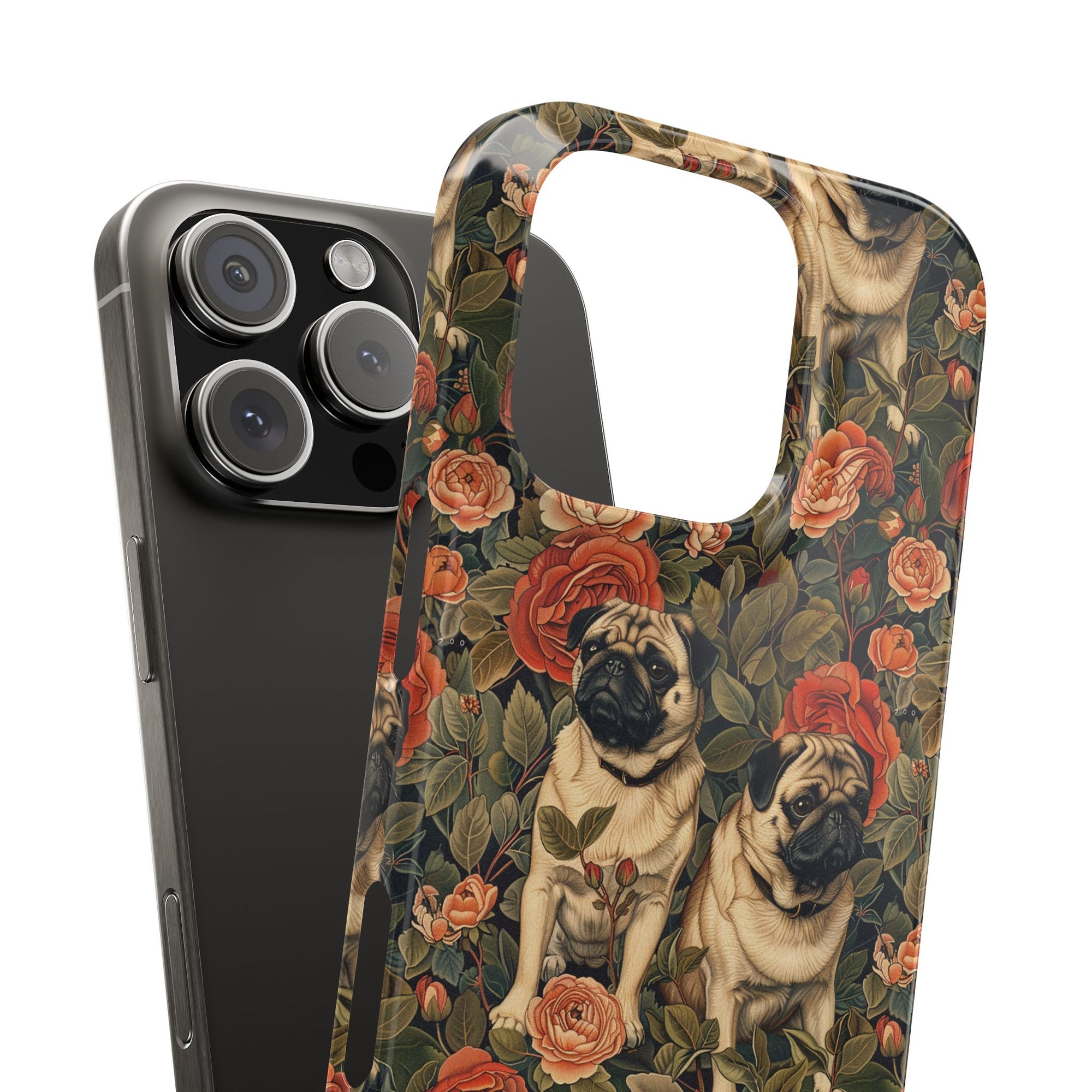 Blooming Pug Paradise Slim Phone Cases