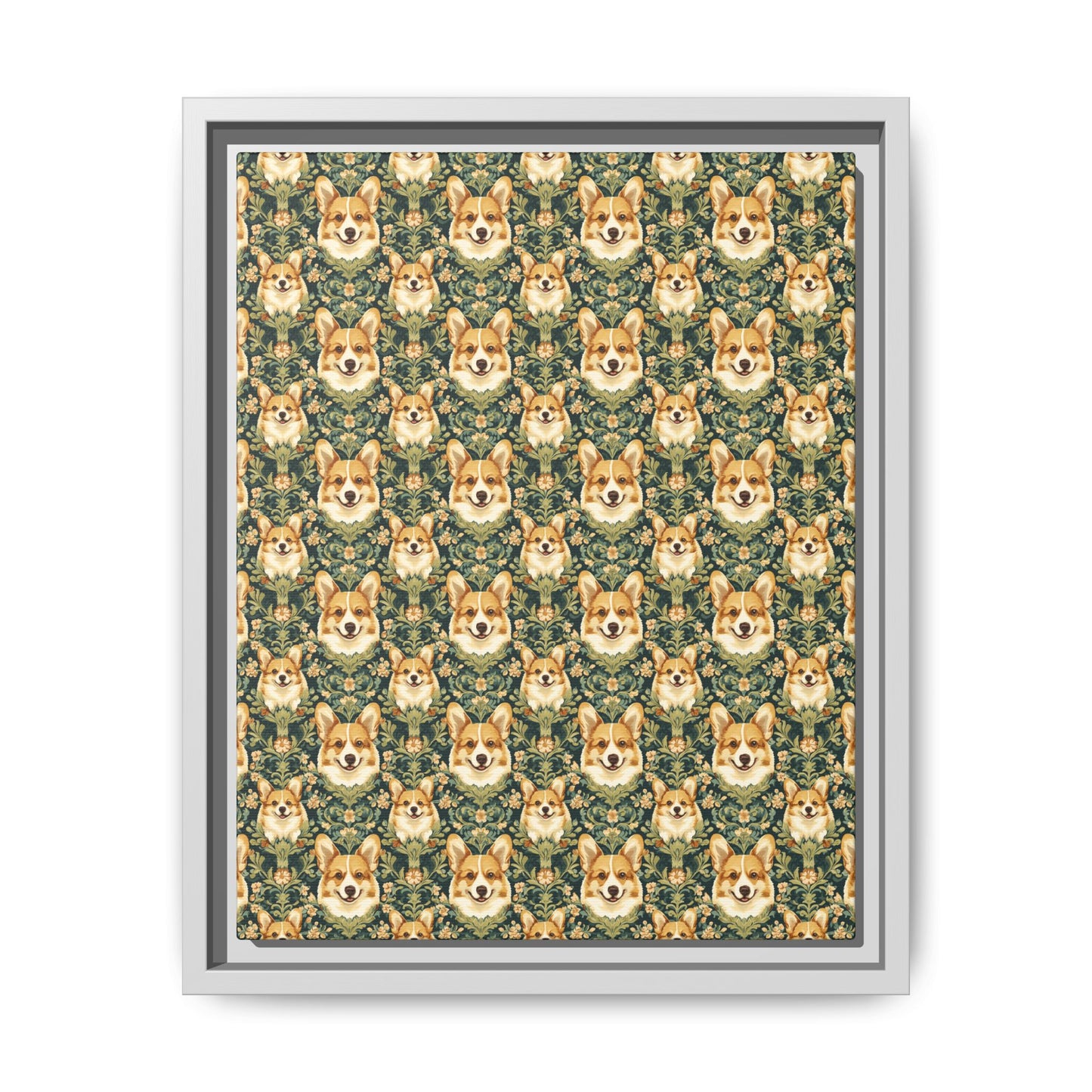 Corgi Charmz Matte Canvas, Framed