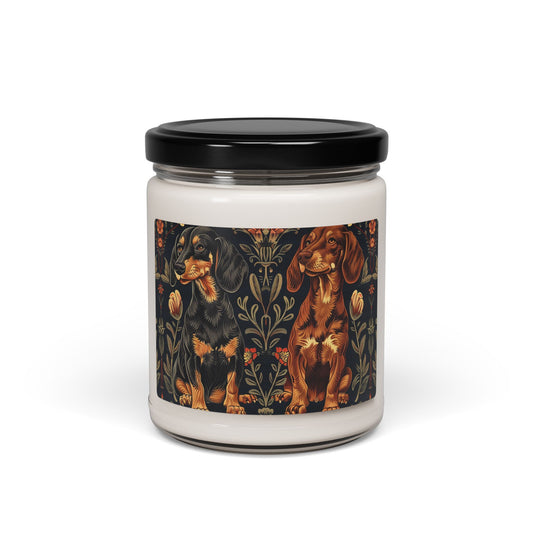 Dapper Dachshund Embroidery Elegance Scented Soy Candle