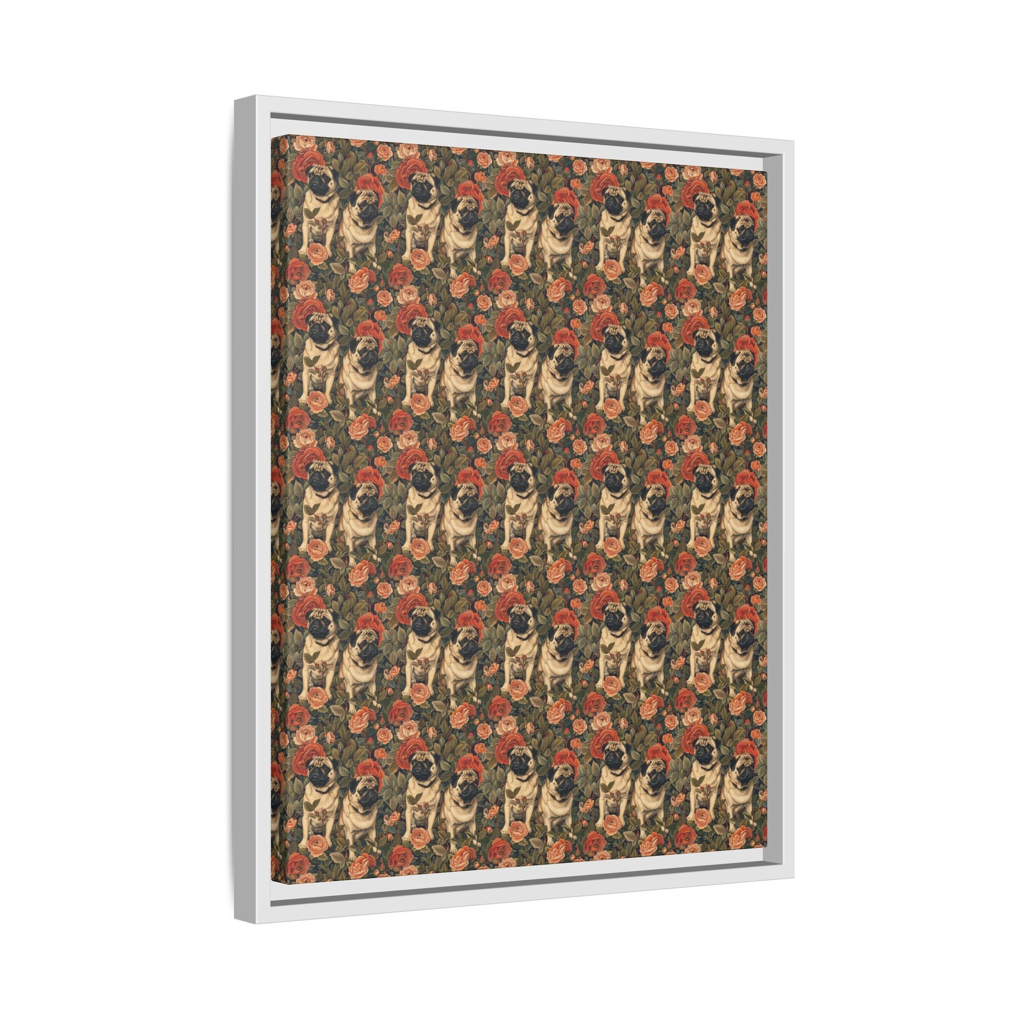 Blooming Pug Paradise Matte Canvas, Framed