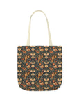 Dazzling Dachsund Blossoms & Foliage Canvas Tote Bag