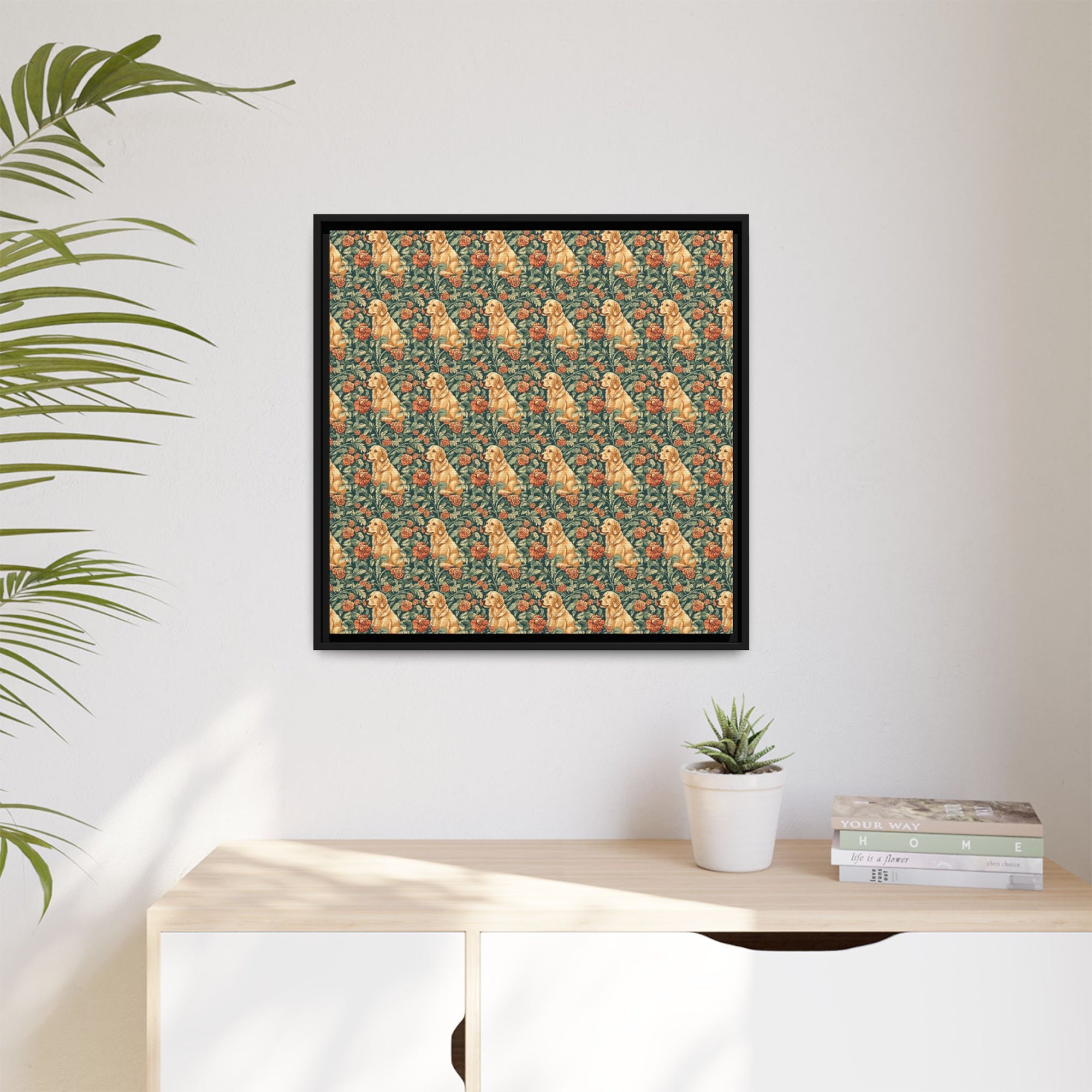 Blooming Goldie Glam Matte Canvas, Framed