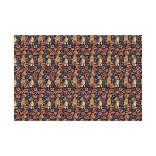 Floral Pawsome Dachsund Delight Gift Wrap Papers