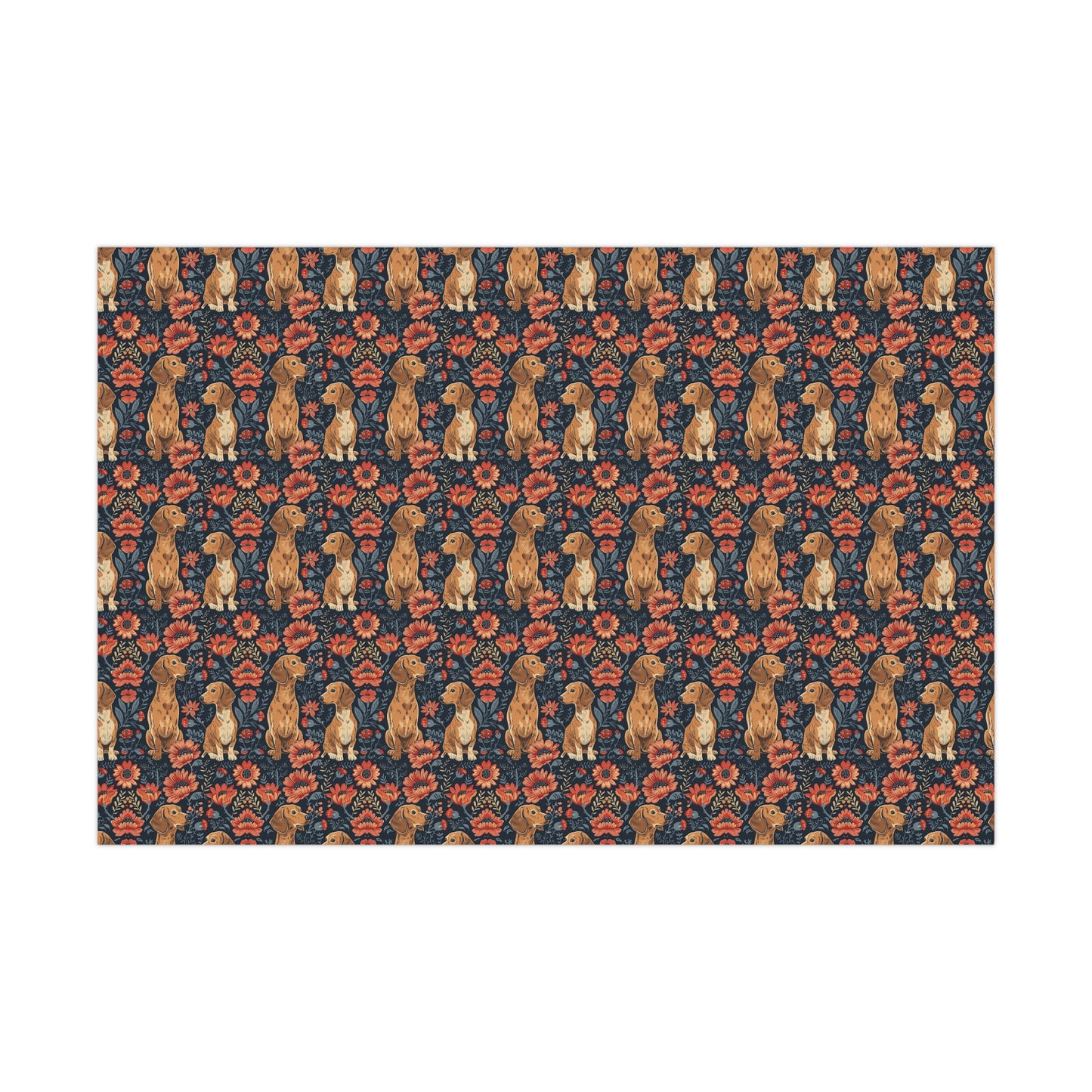 Floral Pawsome Dachsund Delight Gift Wrap Papers