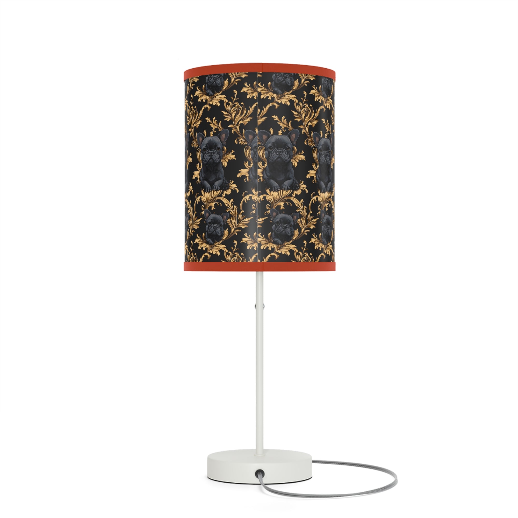 Regal Frenchie Noir Elegance Lamp on a Stand