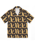 Golden Paws Floral Frenchie Men's Hawaiian Camp Shirt